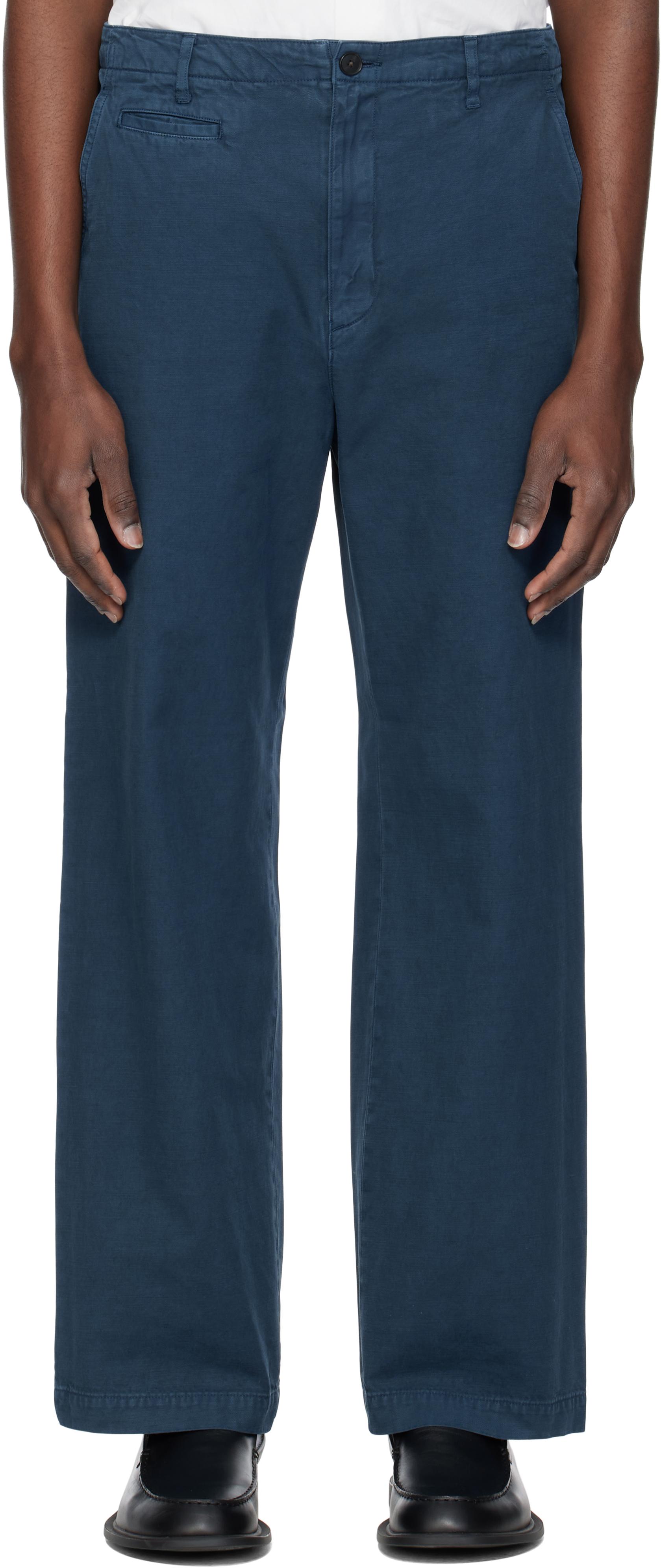 AURALEE Finx Gabardine Trousers in Blue for Men | Lyst