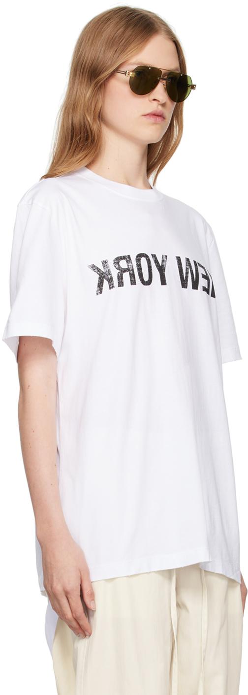 【関税込み】Helmut Lang ホワイト New York Seatbelt Tシャツ Helmut Lang Smart People Short Sleeve T-Shirt in white | WWW