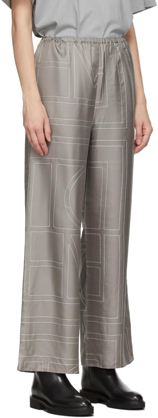 Totême - Silk Monogram Pajama Pants - Santa Eulalia