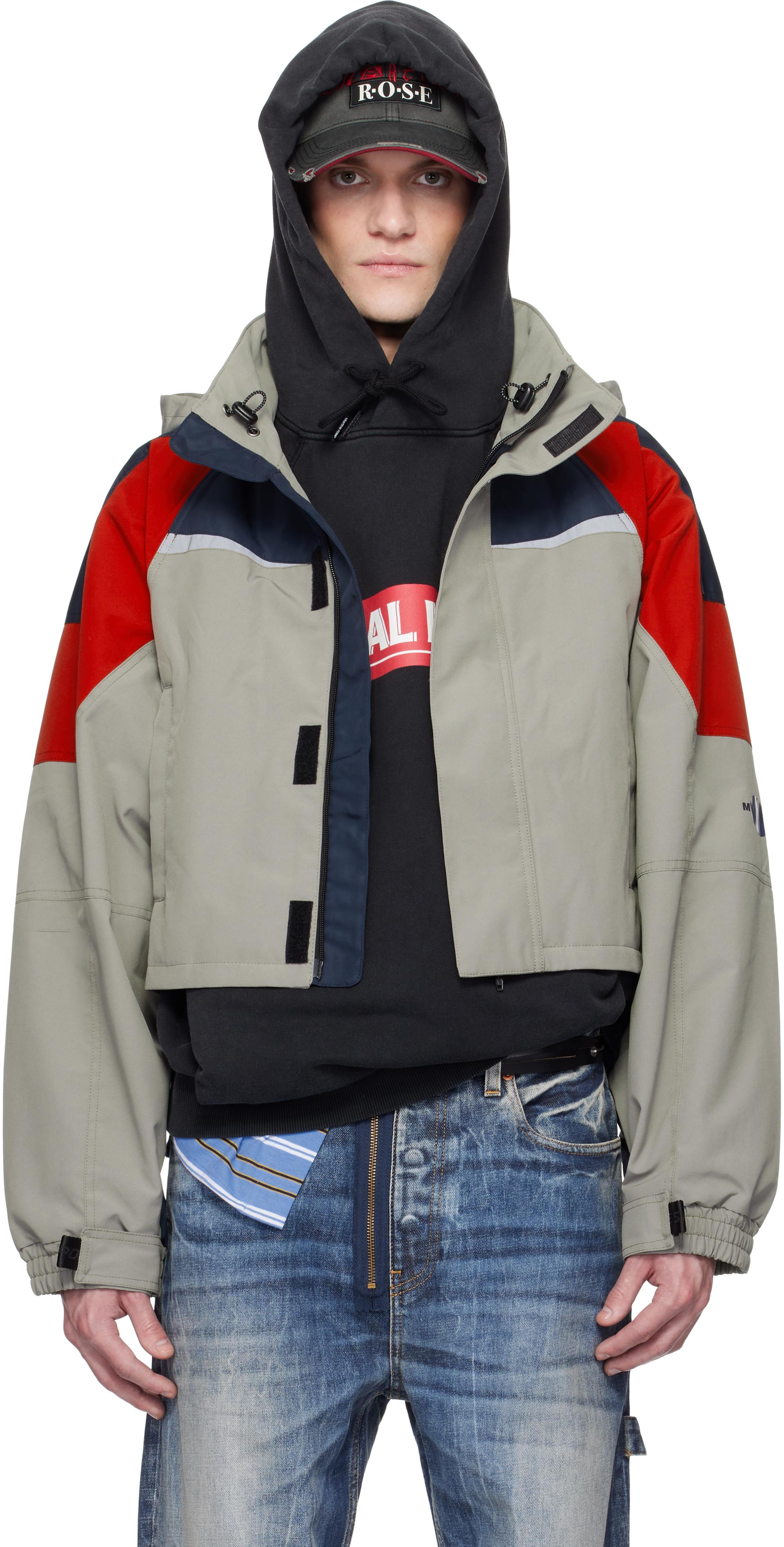 Martine Rose Taupe Shrunken Sports Jacket in Black for Men