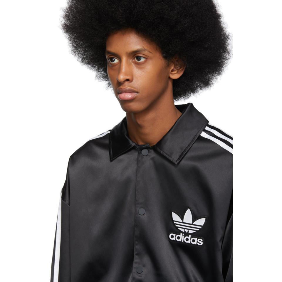 adidas satin coach jacket