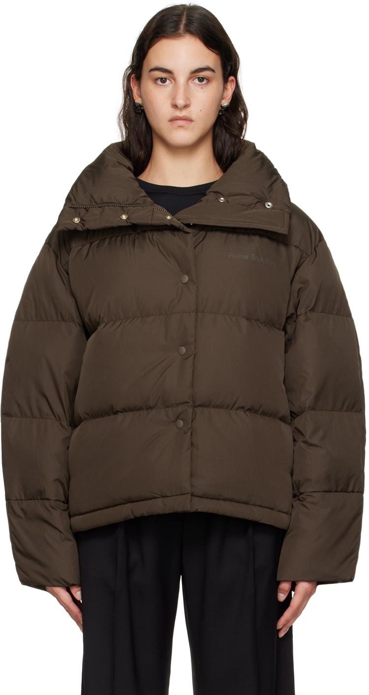Acne Studios Quilted Down Jacket in Brown Lyst UK