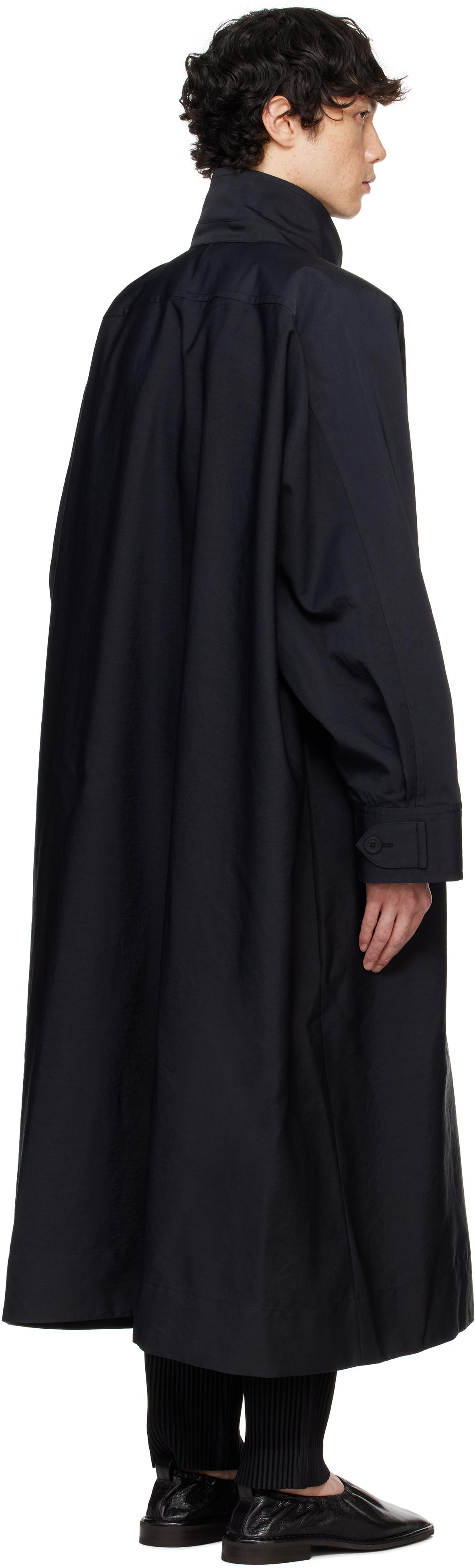 Homme Plissé Issey Miyake Blank Coat in Black for Men | Lyst