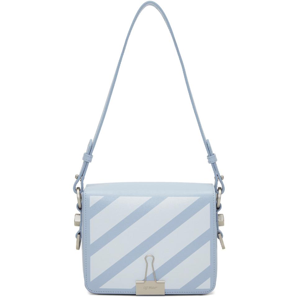 Off-White c/o Virgil Abloh Leather Blue Diagonal Binder Clip Bag | Lyst