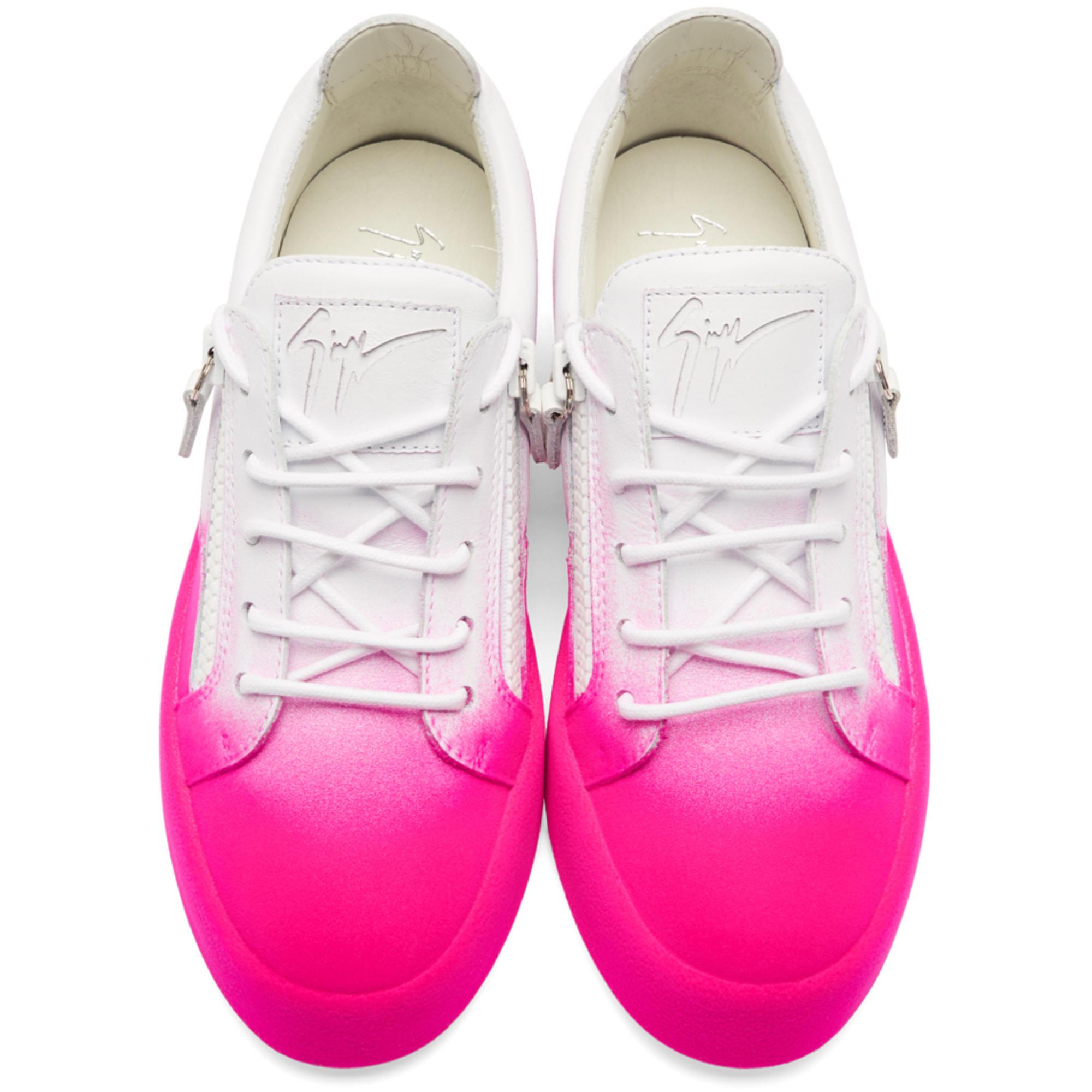 Giuseppe Zanotti White And Pink Flashy May London Sneakers | Lyst