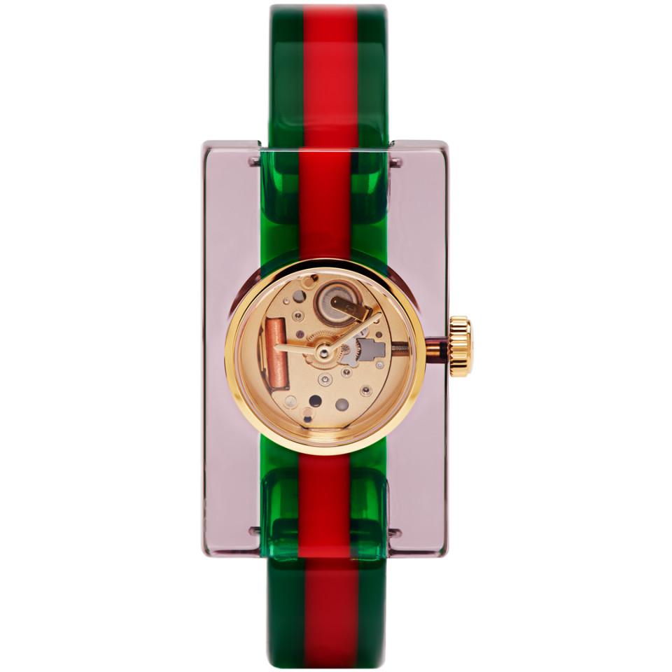 Gucci Red And Green Plexiglass Skeleton 