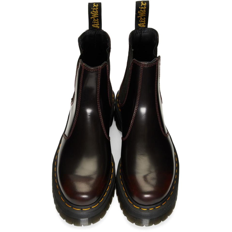 dr martens burgundy 2976 zip chelsea boots