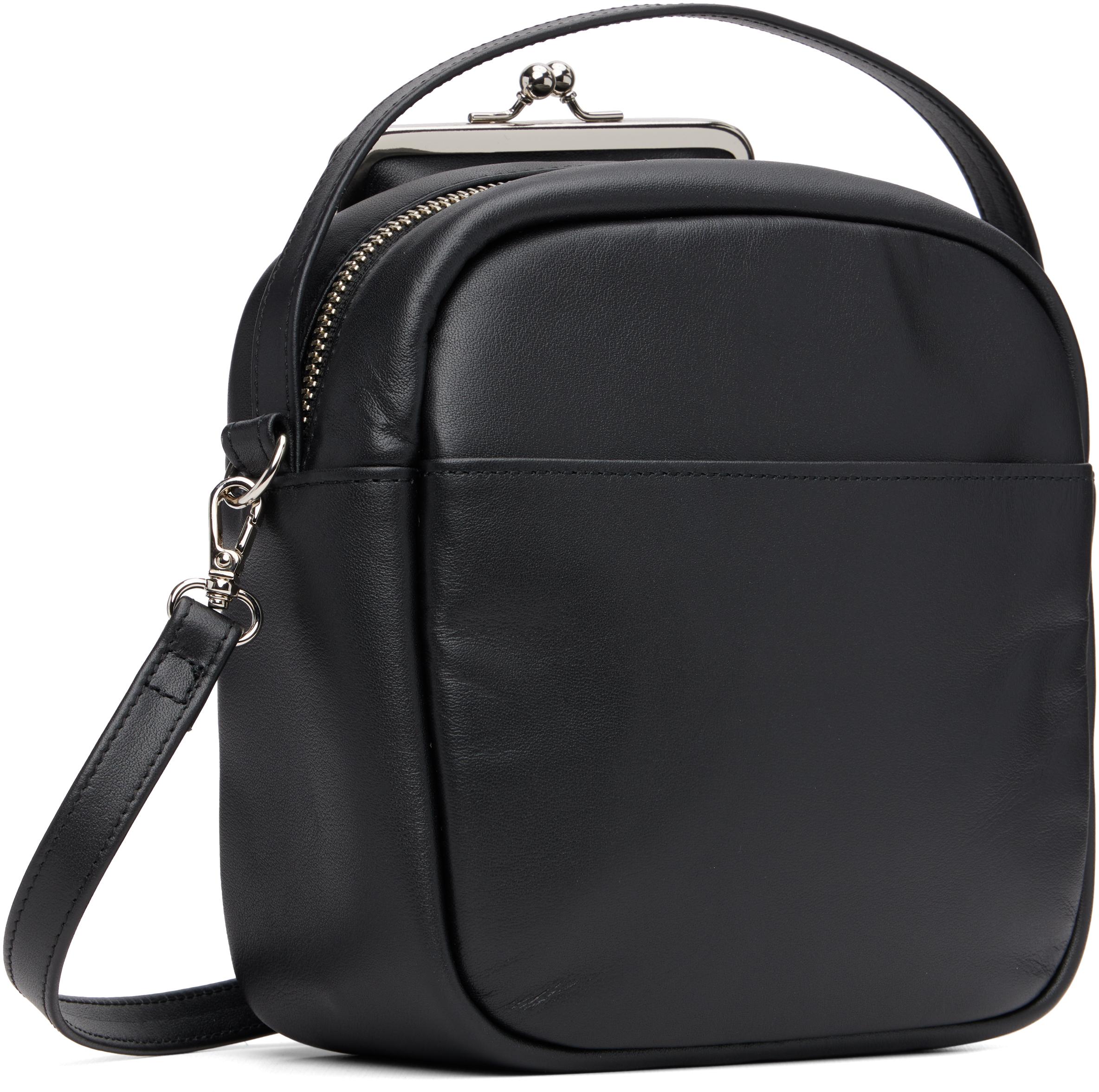 Y's Yohji Yamamoto Cow Leather Metal Clasp Box Bag in Black | Lyst