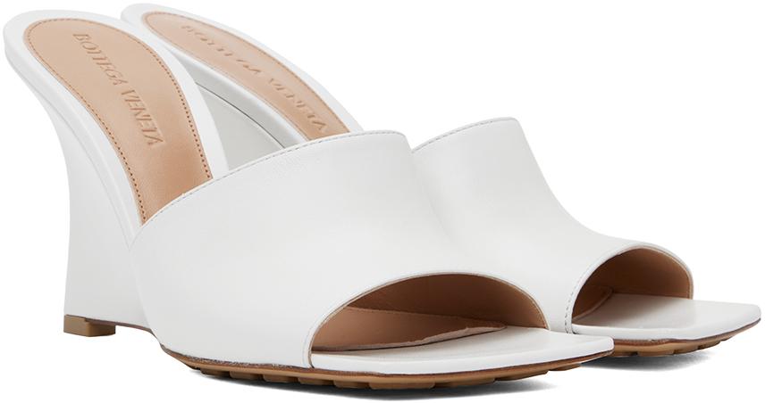 Bottega Veneta レディース ブラック ホワイト Stretch サンダル ヒール 