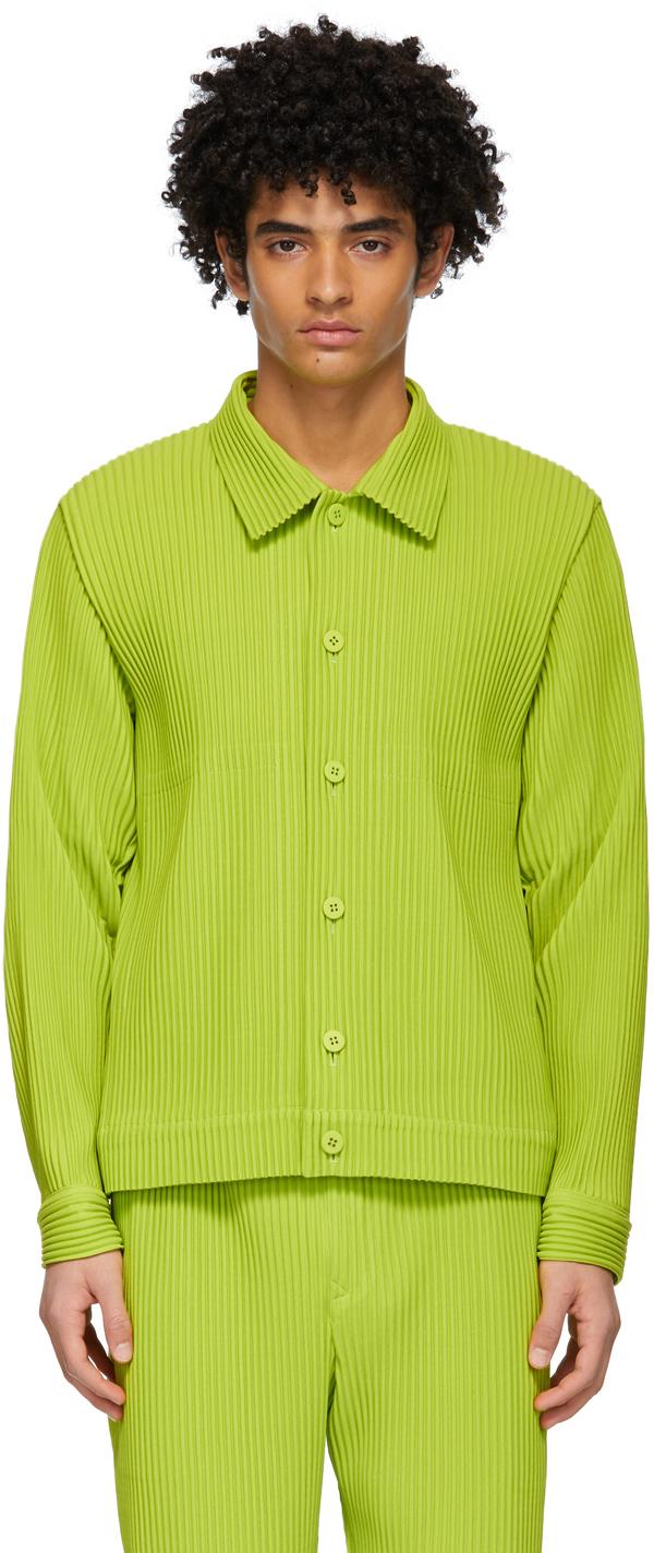 Homme Plissé Issey Miyake Green Tailored Pleats 1 Jacket for Men
