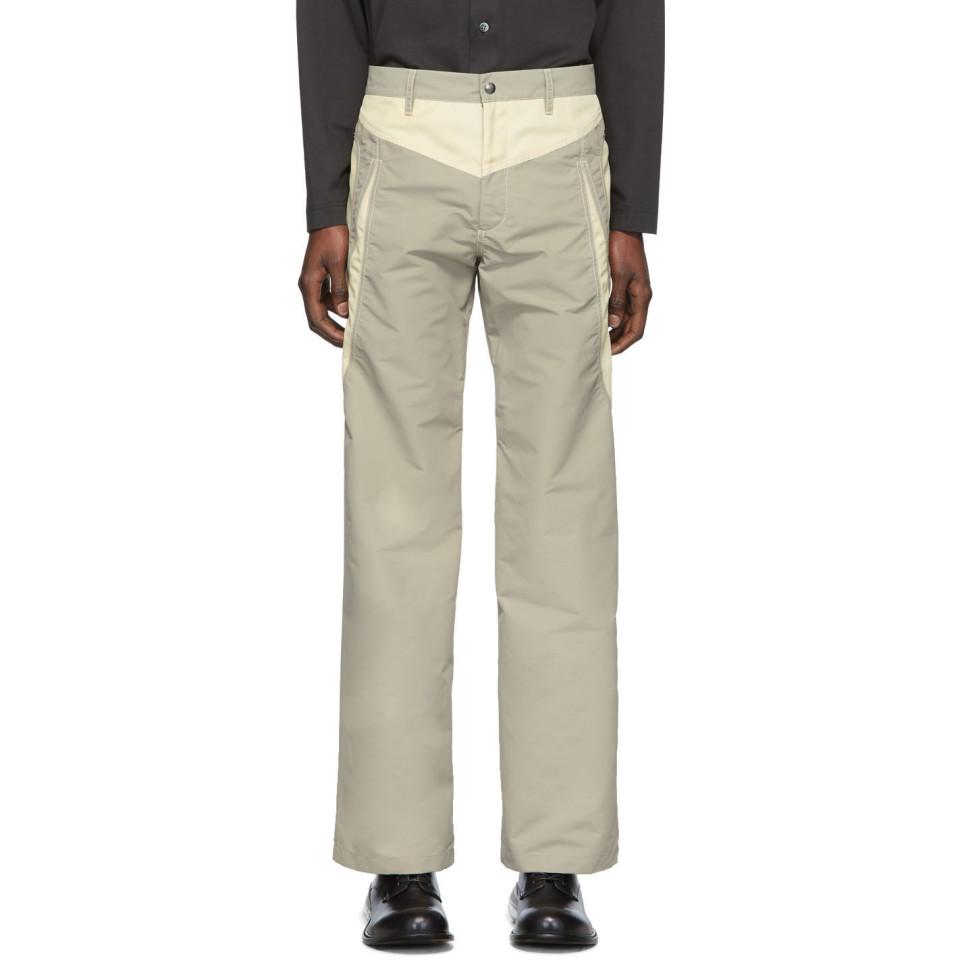 Kiko Kostadinov Taupe And Beige Riding Claw Trousers in Natural