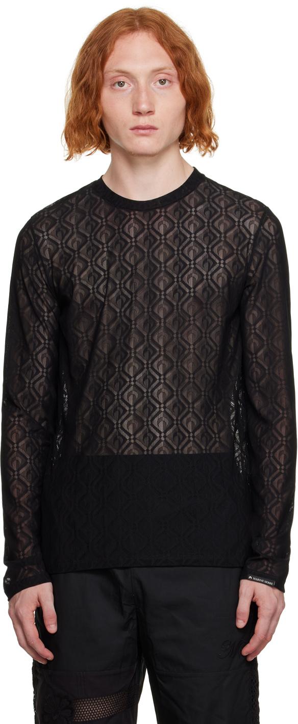 MARINE SERRE ブラック 長袖 Tシャツ