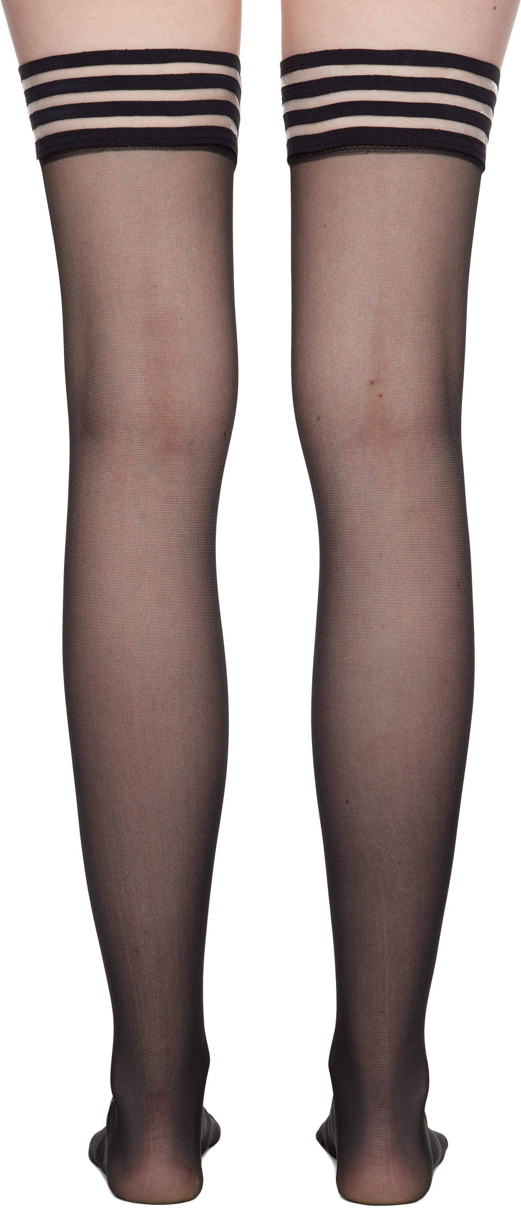 【関税込み】Swedish Stockings ブラック Rosa レースタイツ Swedish Stockings: ブラック Rosa レースタイツ | SSENSE 日本