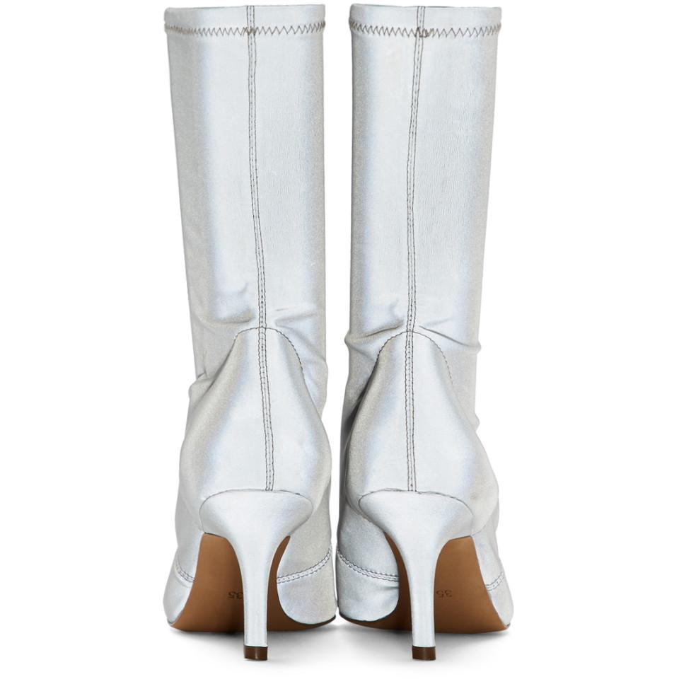 grey reflective neoprene heeled sock boot