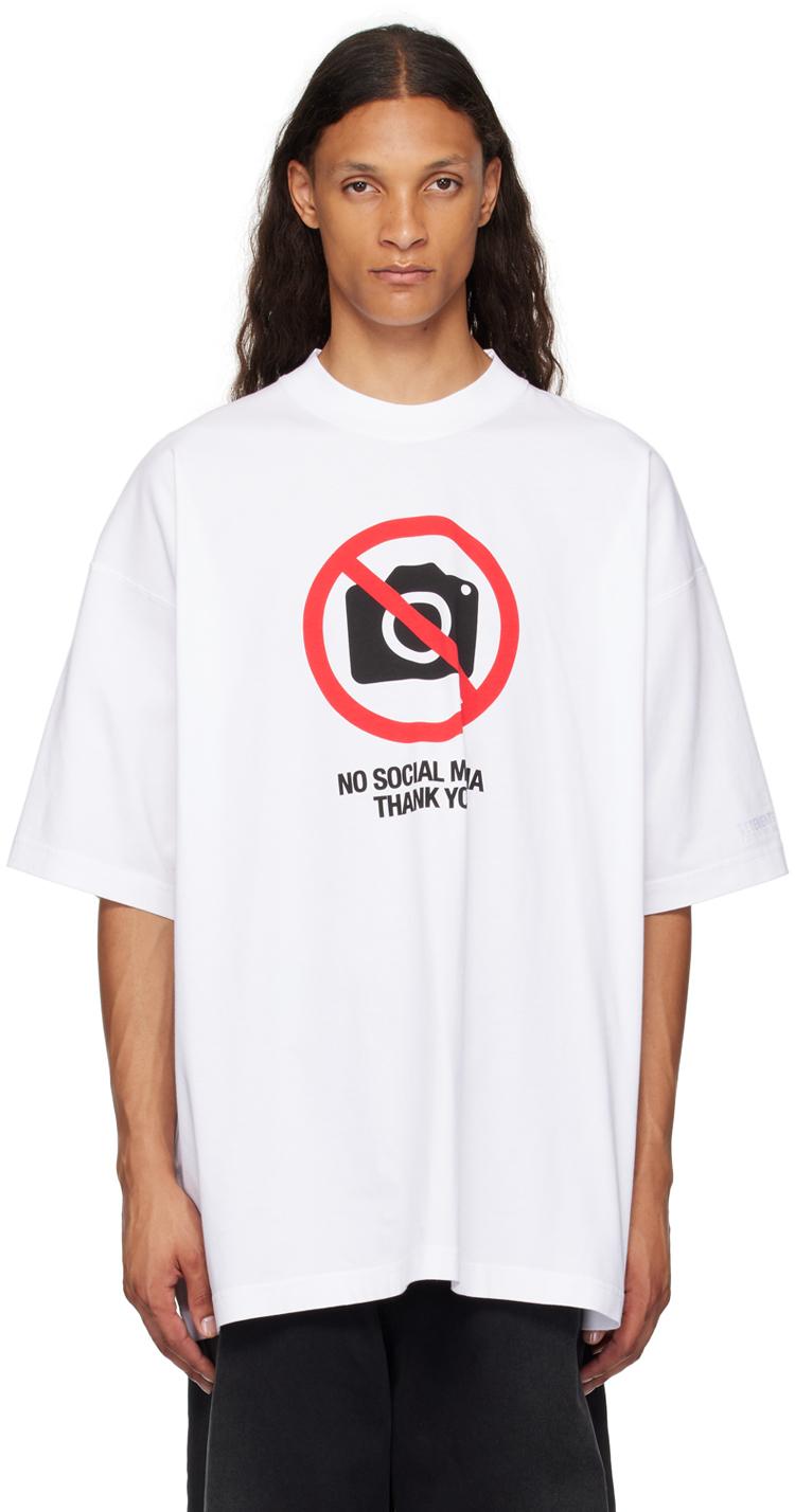 【関税込み】VETEMENTS ホワイト Only Vetements Tシャツ White 'Only Vetements' Regular T-shirt by VETEMENTS on Sale