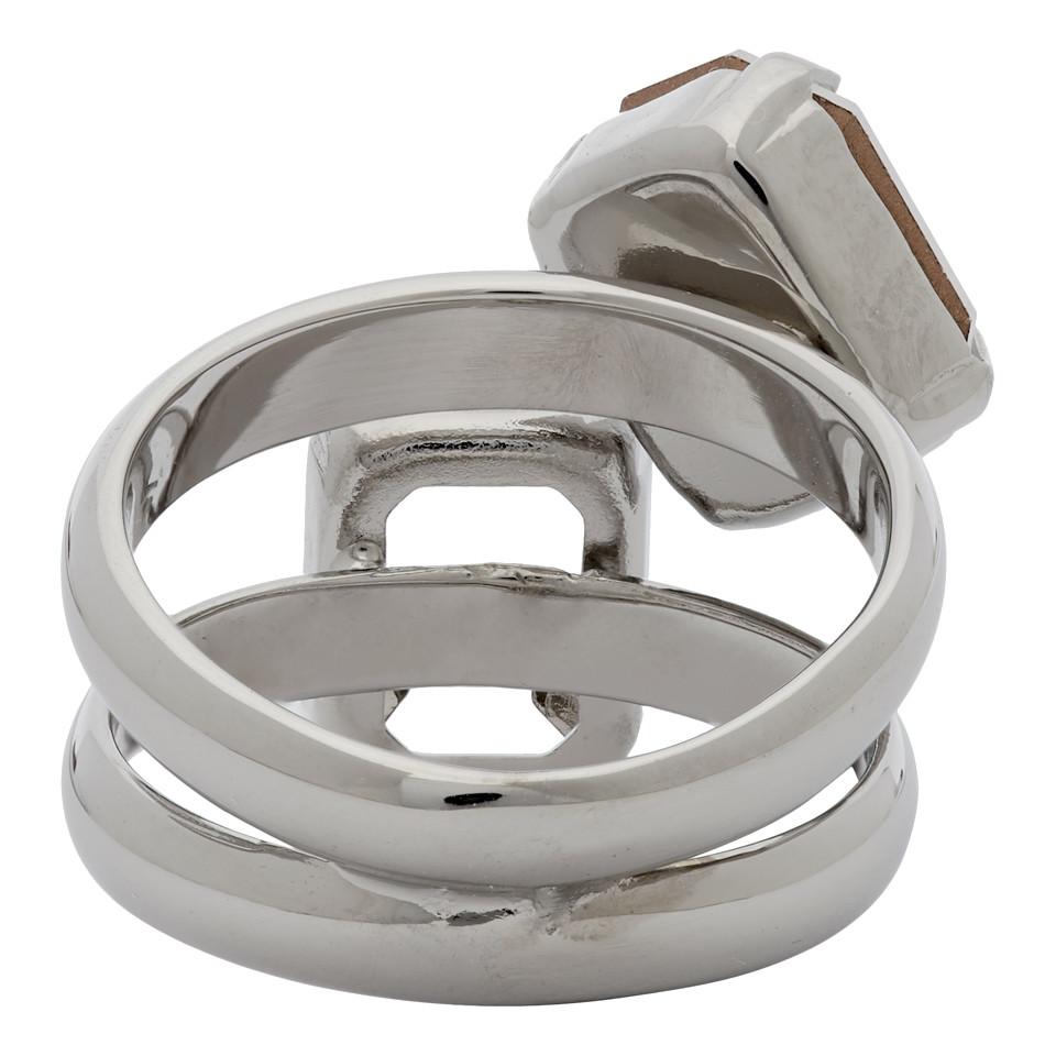 MM6 by Maison Martin Margiela Silver Missing Stone Ring in