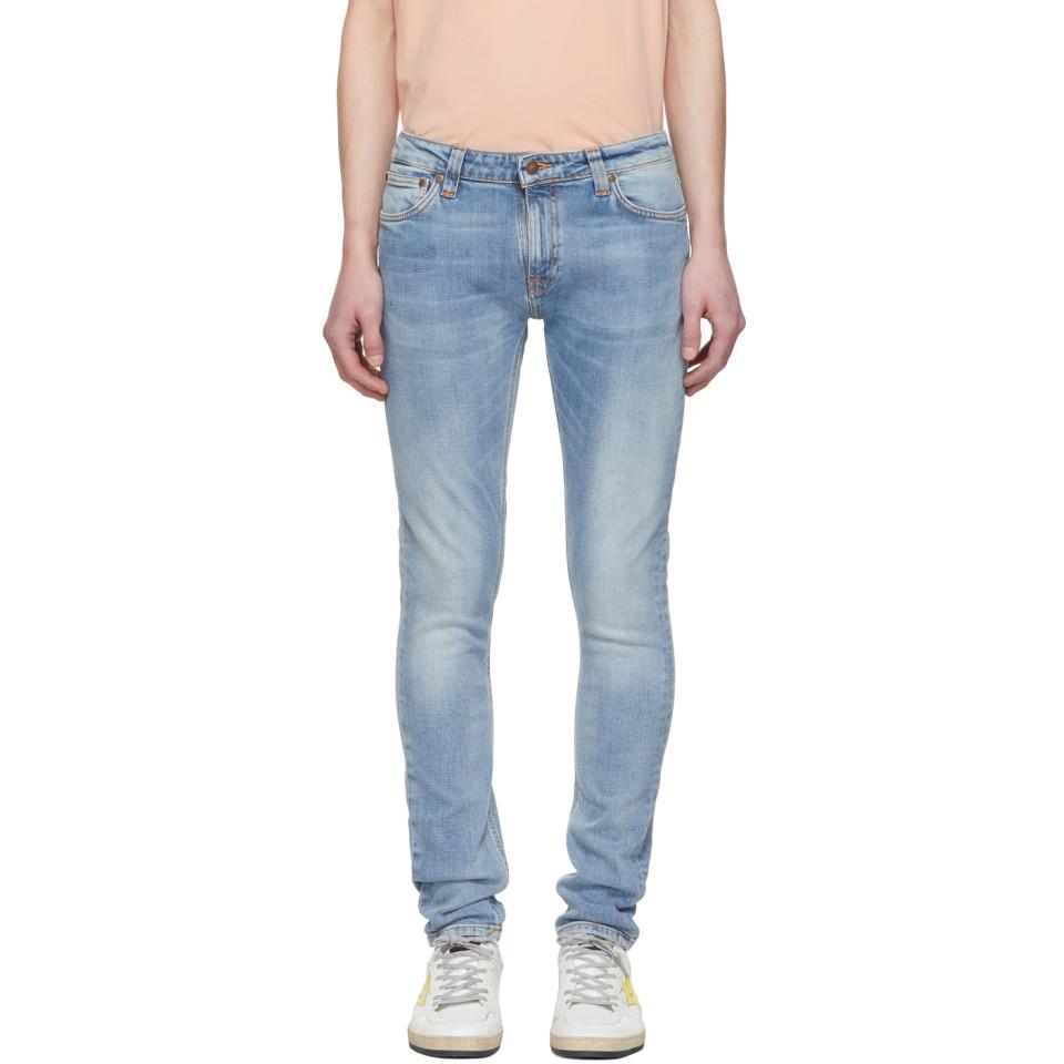 Nudie Jeans Denim Blue Skinny Lin Jeans for Men - Lyst