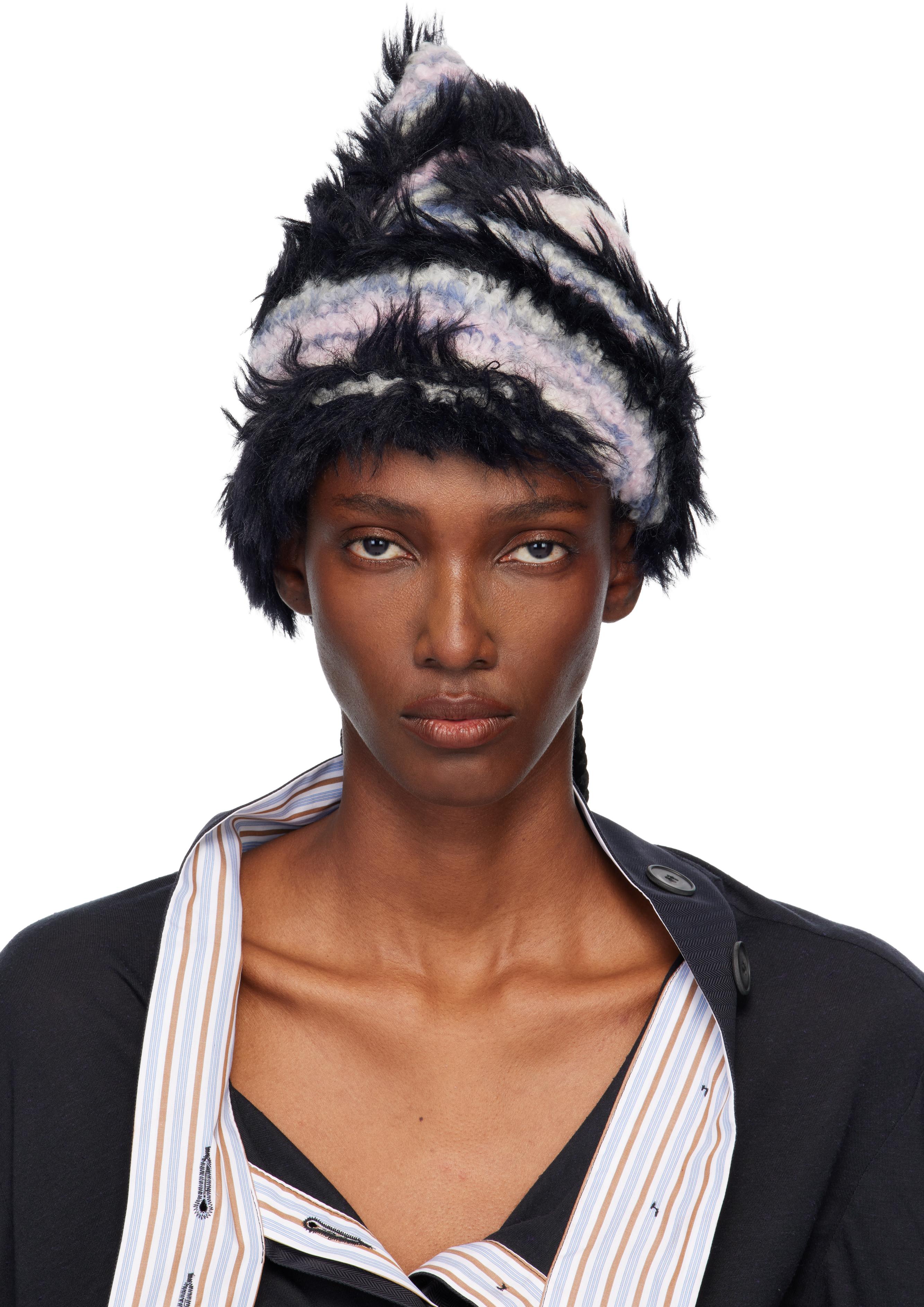 Kiko Kostadinov Chevron Knit Beanie in Blue | Lyst