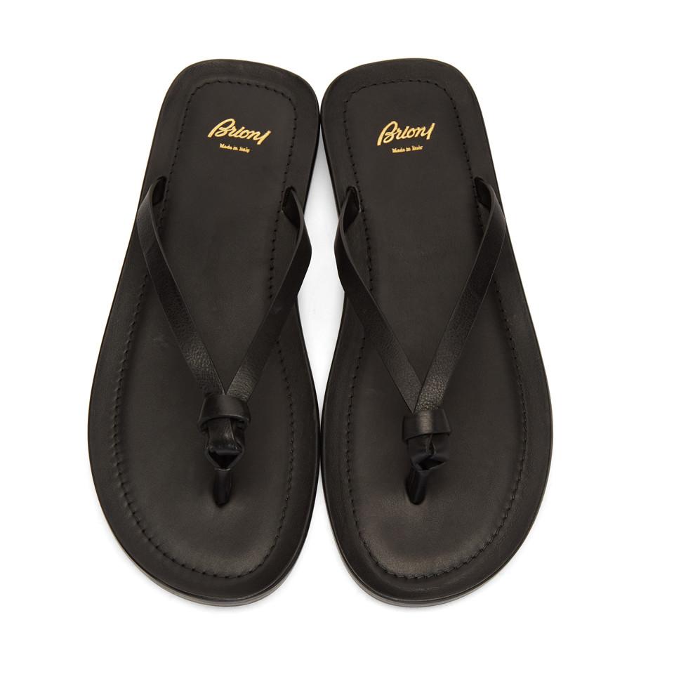 Brioni Black Thong Sandals for Men | Lyst
