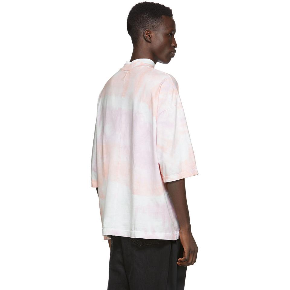 Download Sasquatchfabrix Cotton Pink Tie-dye Mock Neck T-shirt for Men - Lyst
