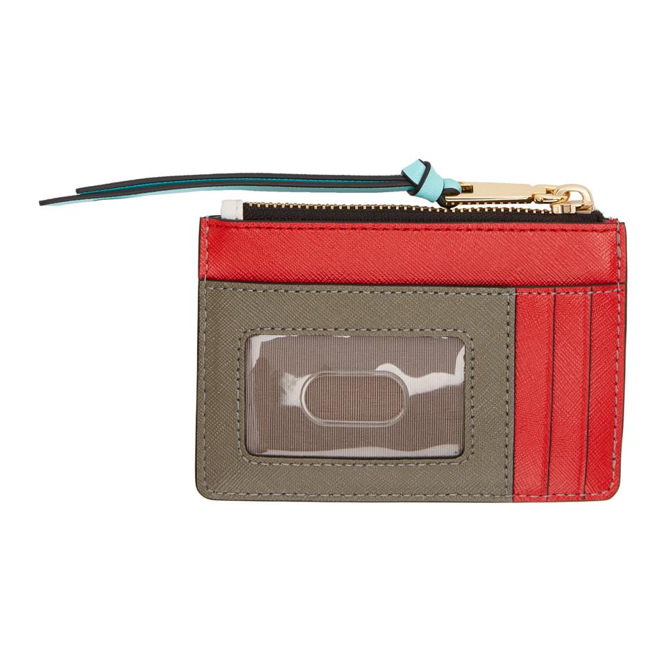 Marc Jacobs Leather White And Red Snapshot Top Zip Multi Card Holder Lyst