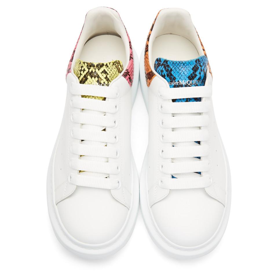 alexander mcqueen white snake oversized sneakers