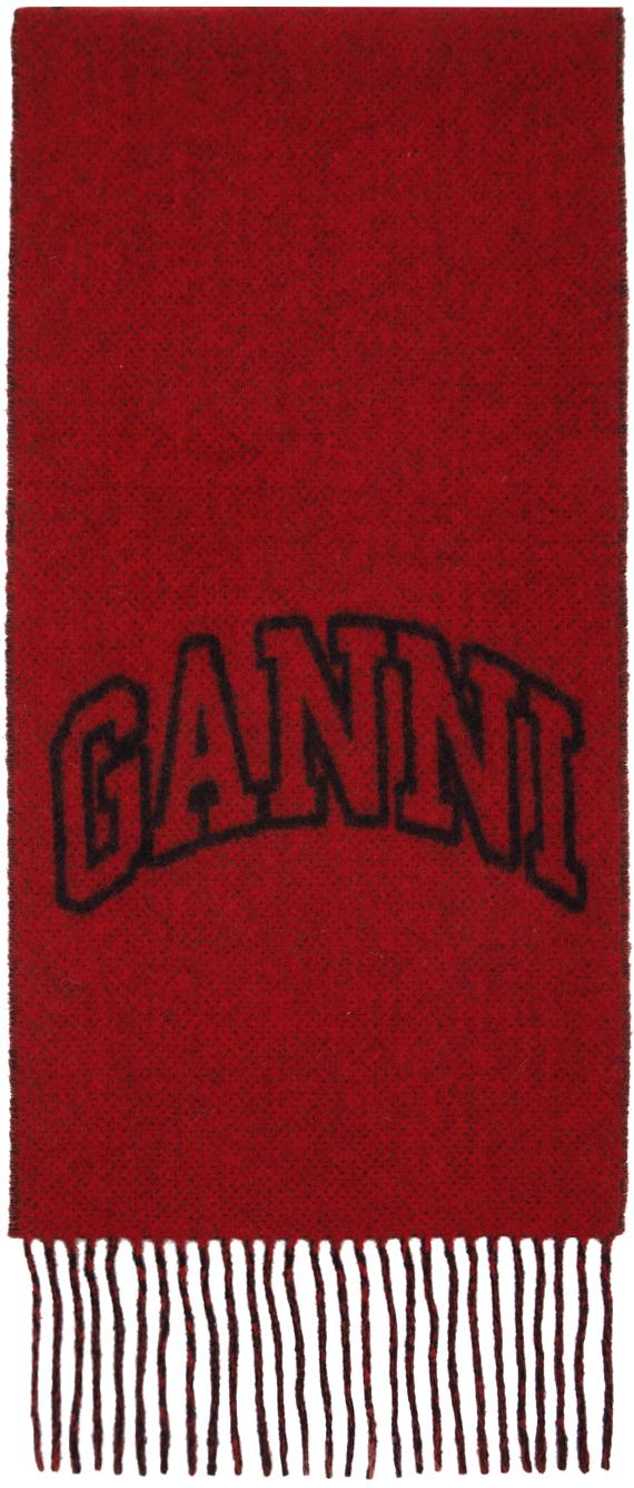 マフラー・ストール Ganni Scarf - Ganni - Synthetic - Red Ganni Scarves and mufflers for Women | Online Sale up to 70
