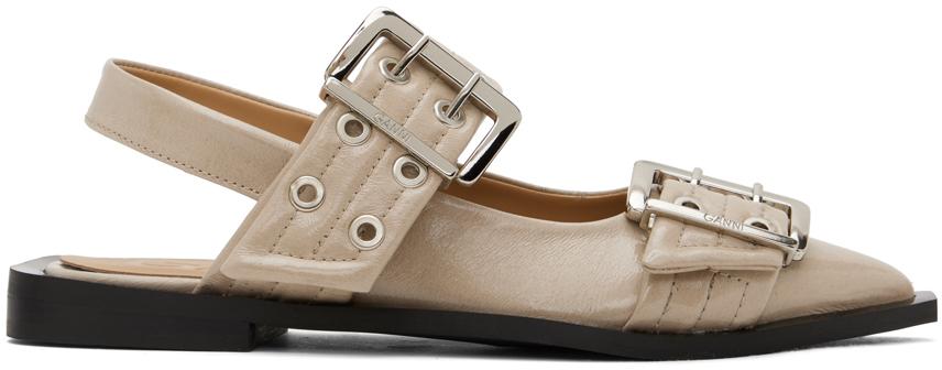 【GANNI】フェミニンバックルバレリーナフラット GANNI ガニー バレリーナシューズ/フラットシューズ/FEMININE