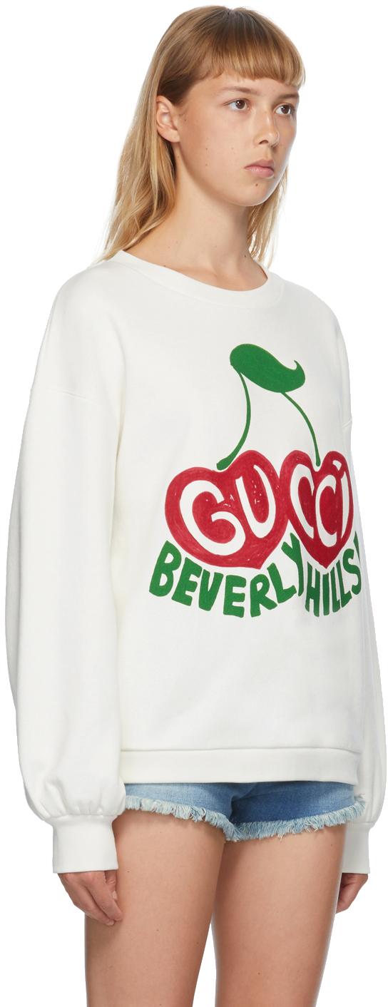 Gucci beverly Hills Cherry Print Sweatshirt in White Lyst UK