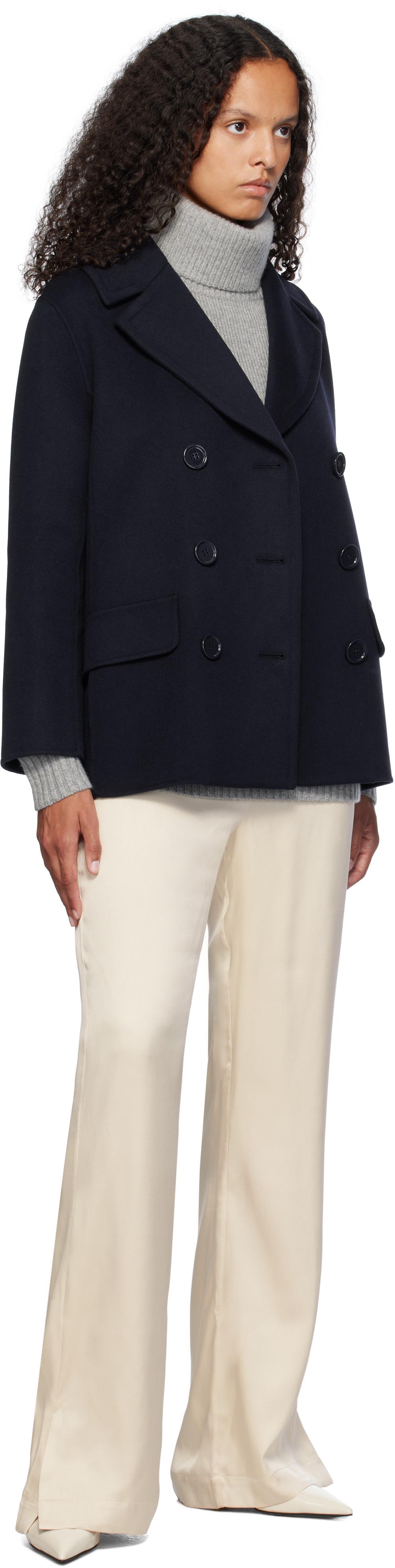 【関税込み】Max Mara ネイビー Efebo ピーコート Max Mara ネイビー Efebo ピーコート ブラック | Lyst