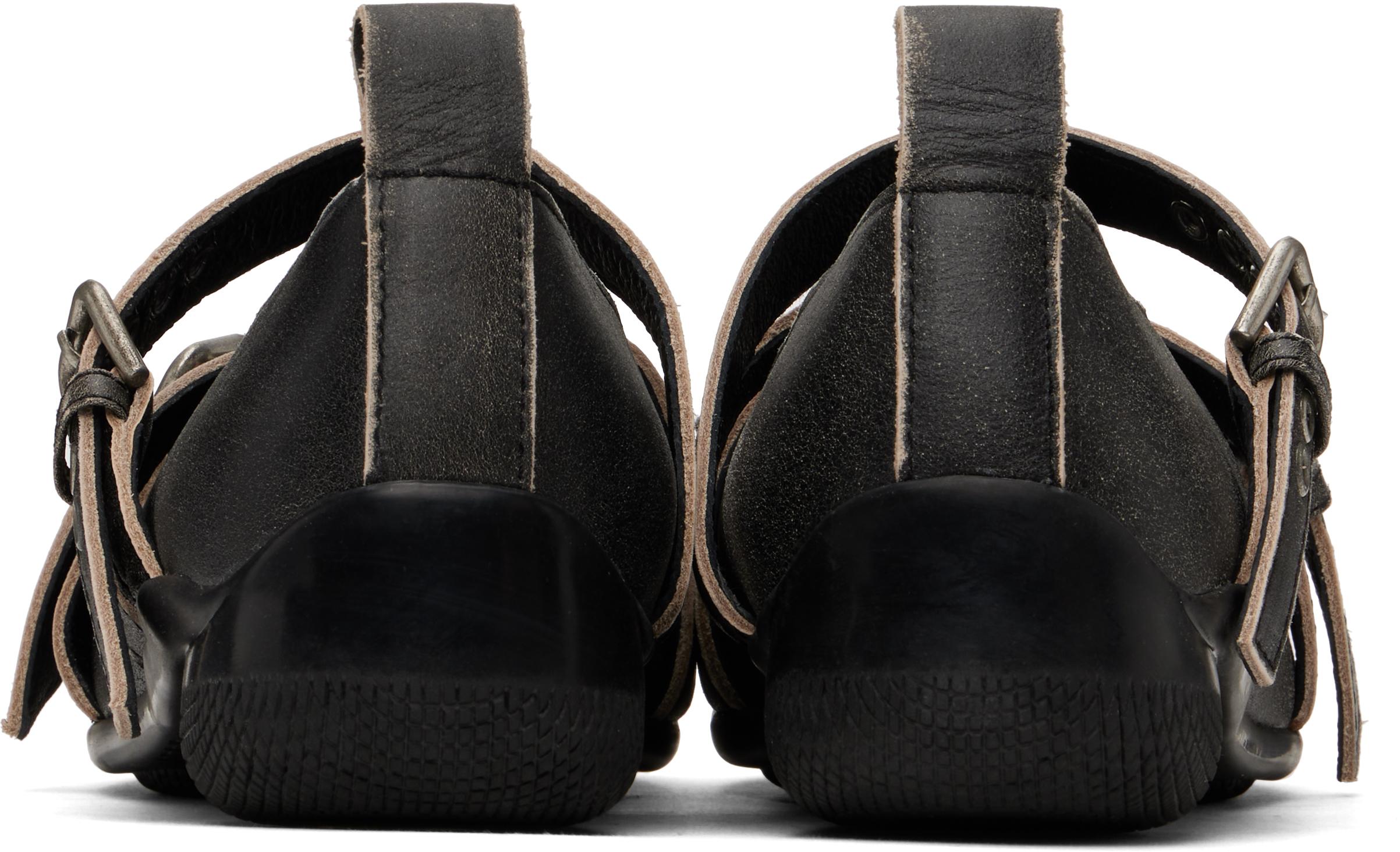 [OPEN YY] / ☆ 25SS CROSS BUCKLE BALLET FLATS / CHARCOAL OPEN YY