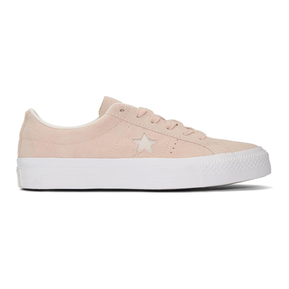 pink suede converse one star