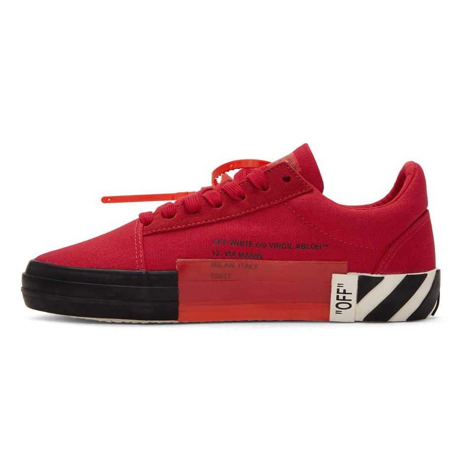 Off-White c/o Virgil Abloh Canvas Vulc Low Red for Men - Lyst