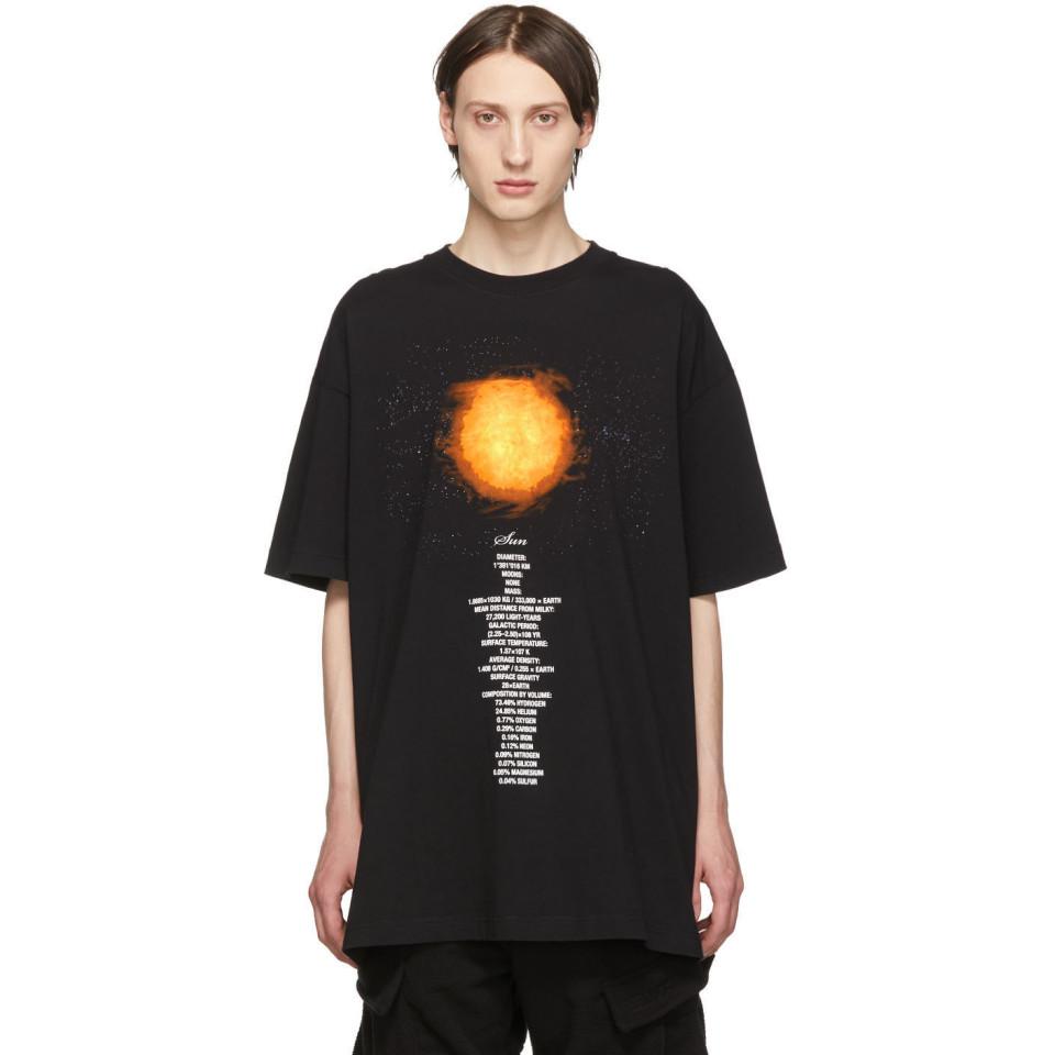 Vetements Cotton Black Sun Planet Number T-shirt for Men | Lyst