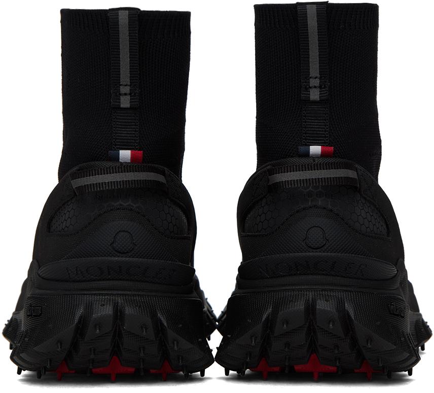 Moncler メンズ ブラック Trailgrip ニット ハイカットスニーカー 