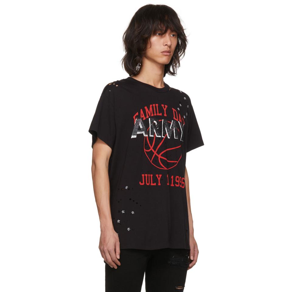 Amiri Army Distressed Cotton T-shirt in 