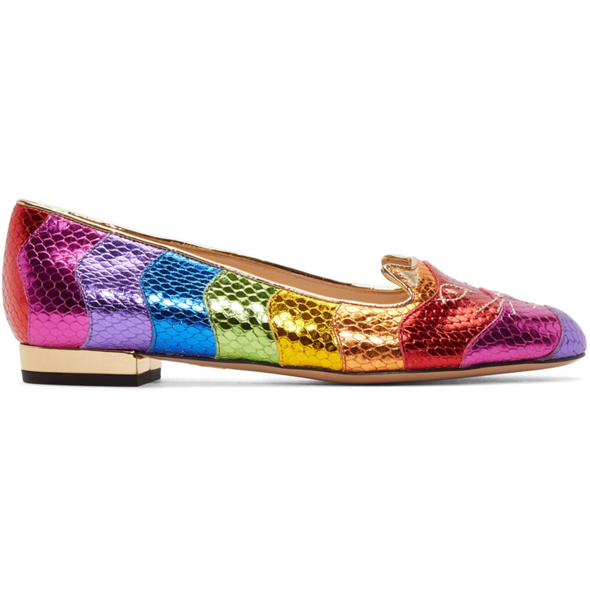 charlotte olympia rainbow kitty flats