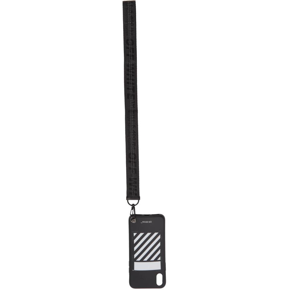 Off White C O Virgil Abloh Black Diag Iphone X Strap Case Lyst