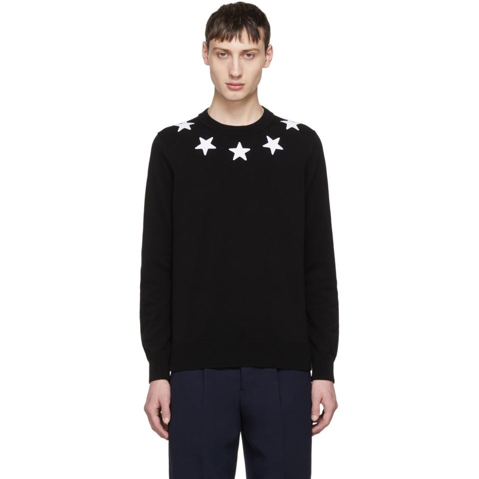 Givenchy Cotton Black Star Sweater for Men Mens Clothing Sweaters and knitwear 