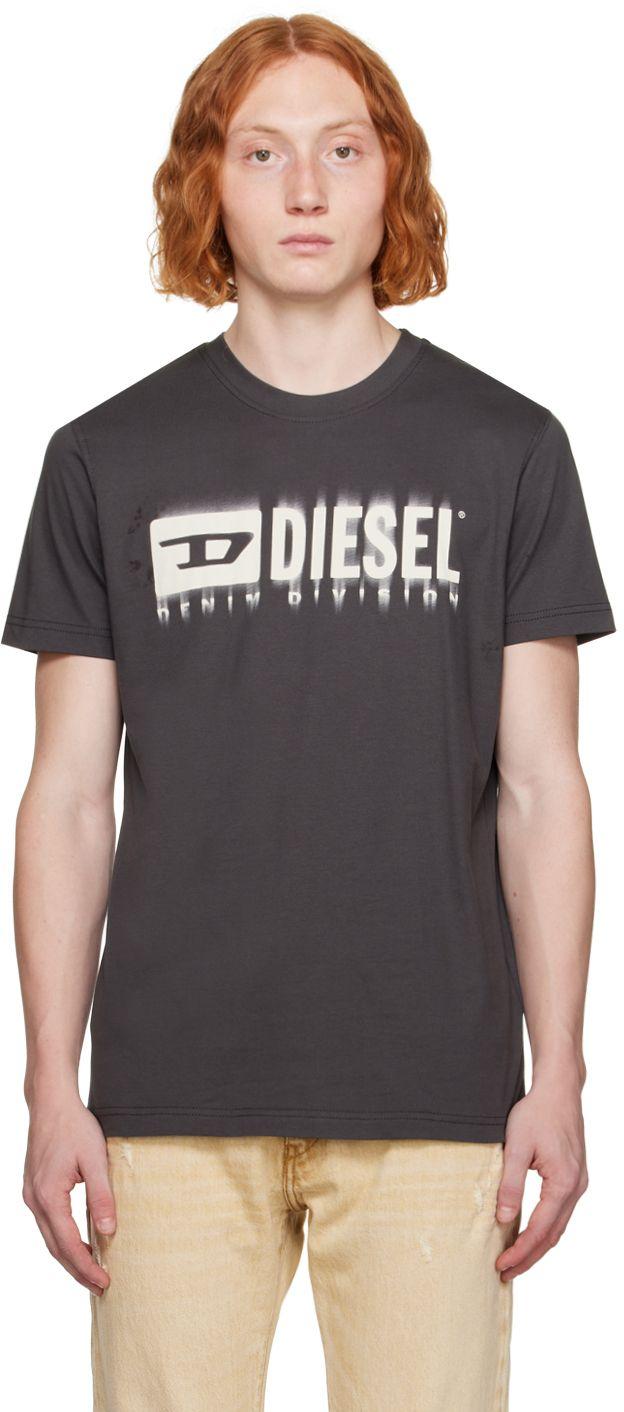DIESEL Gray T-diegor-l6 T-shirt in Black for Men | Lyst