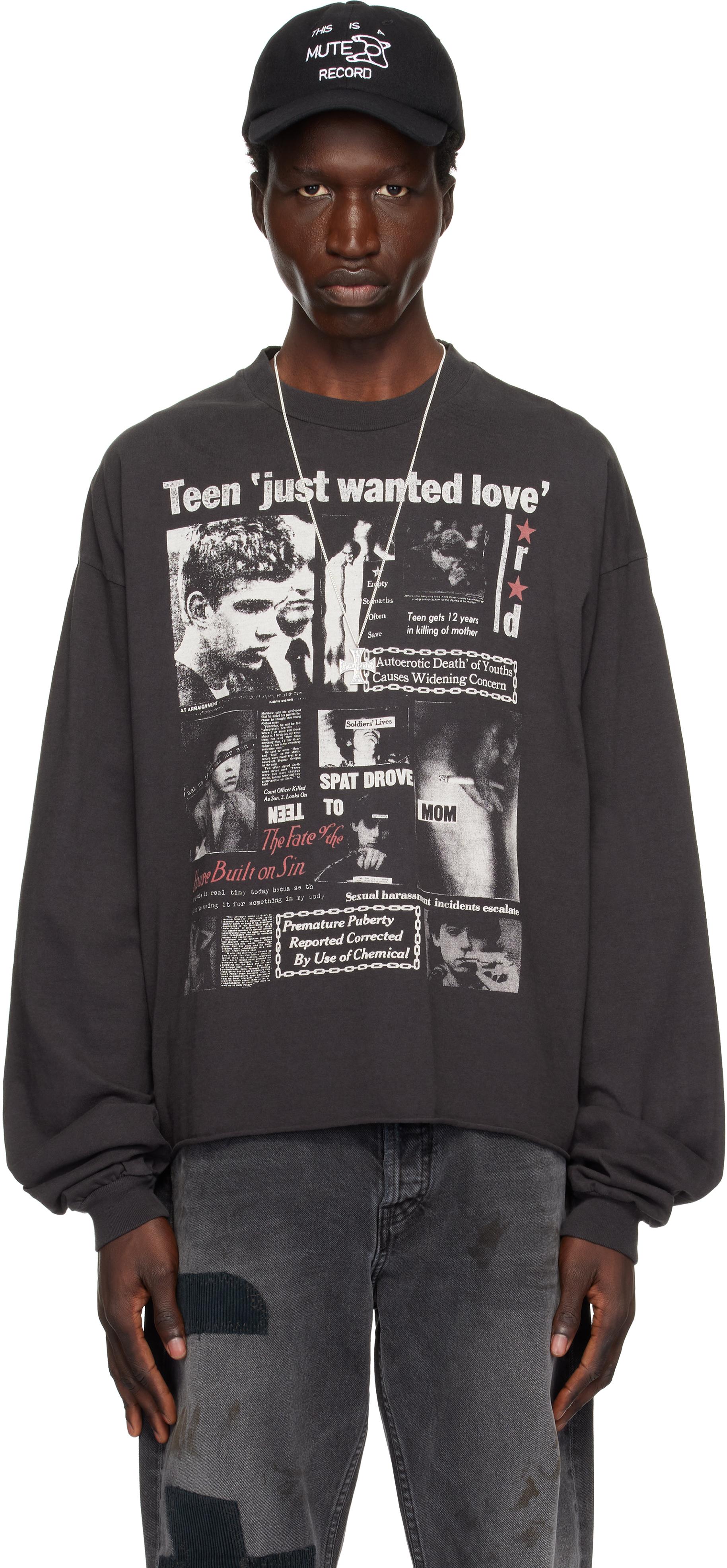 ls teens Enfants Riches Deprimes メンズ ブラック Teen Just Wanted Love Ls Tシャツ Tシャツ