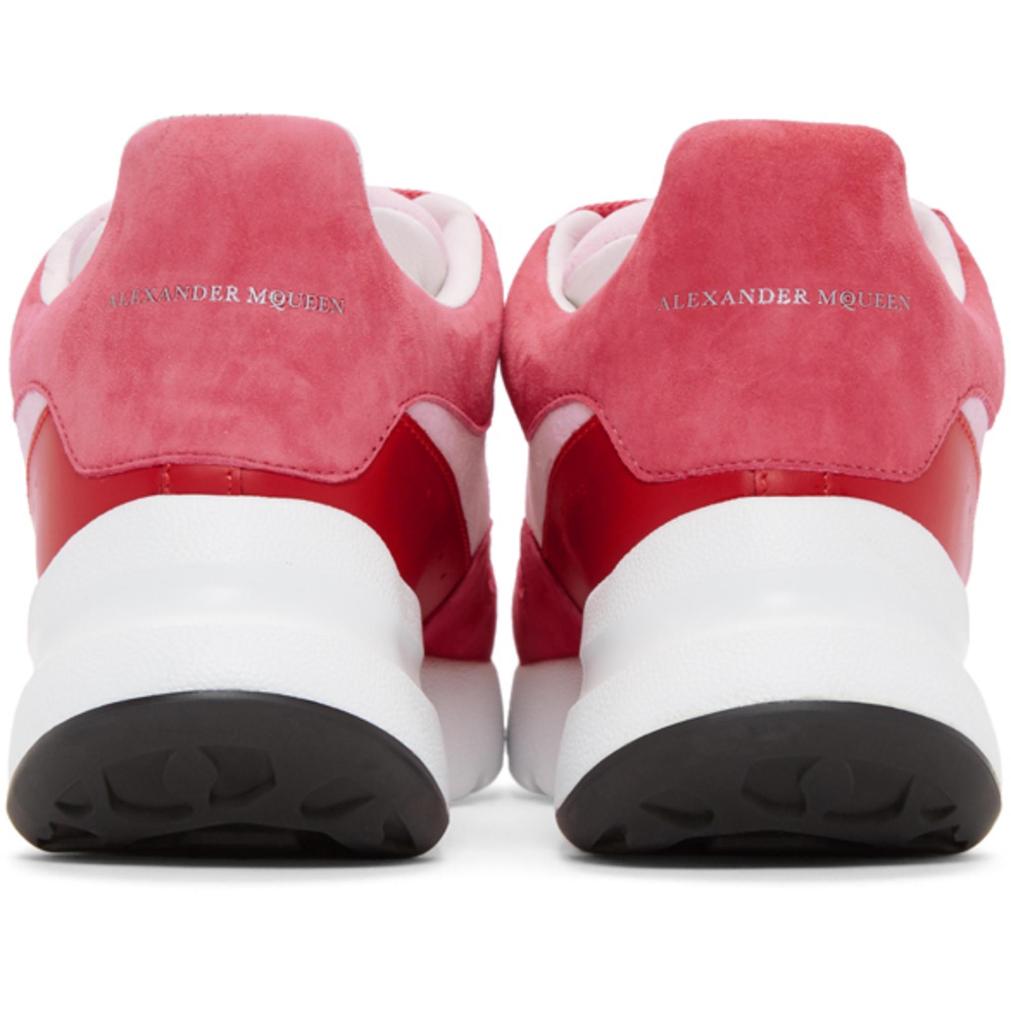 Pink and sales red sneakers