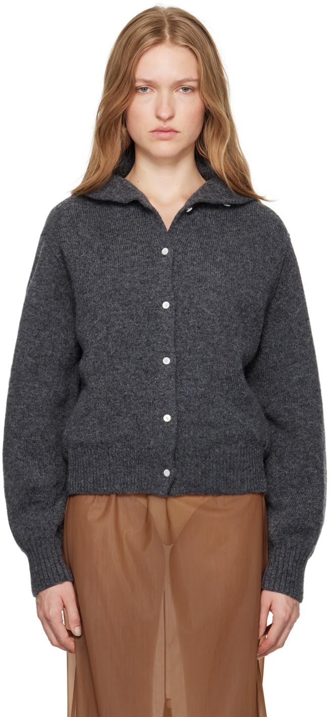 Carven レディース ブルー グレー レイヤード カーディガン セーター 