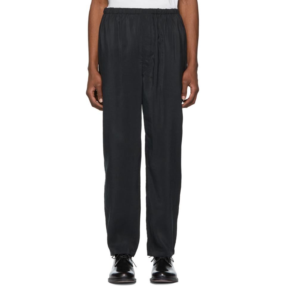 Lemaire Black Dry Silk Trousers for Men | Lyst Canada