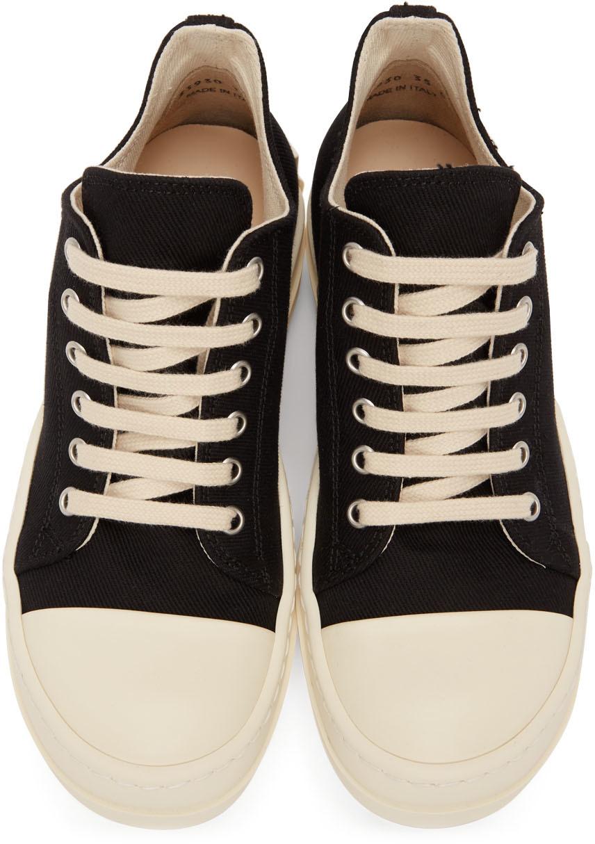 Rick Owens DRKSHDW Black License Plate Low Sneakers for Men | Lyst