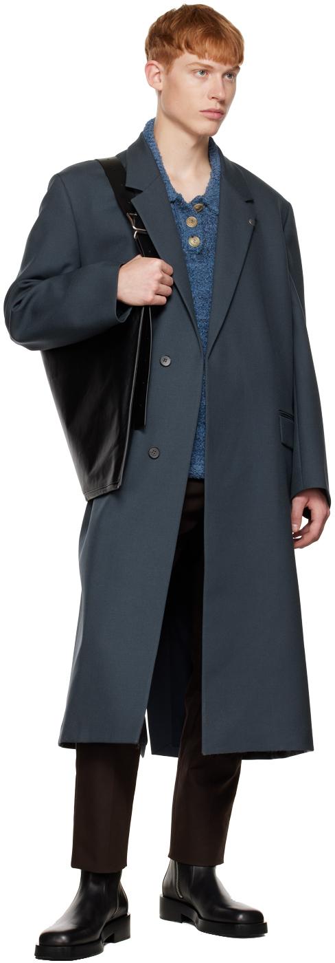 Jil Sander メンズ ブラック ブルー ノッチドラペルカラー Jil Sander メンズ ブラック ブルー ノッチドラペルカラー