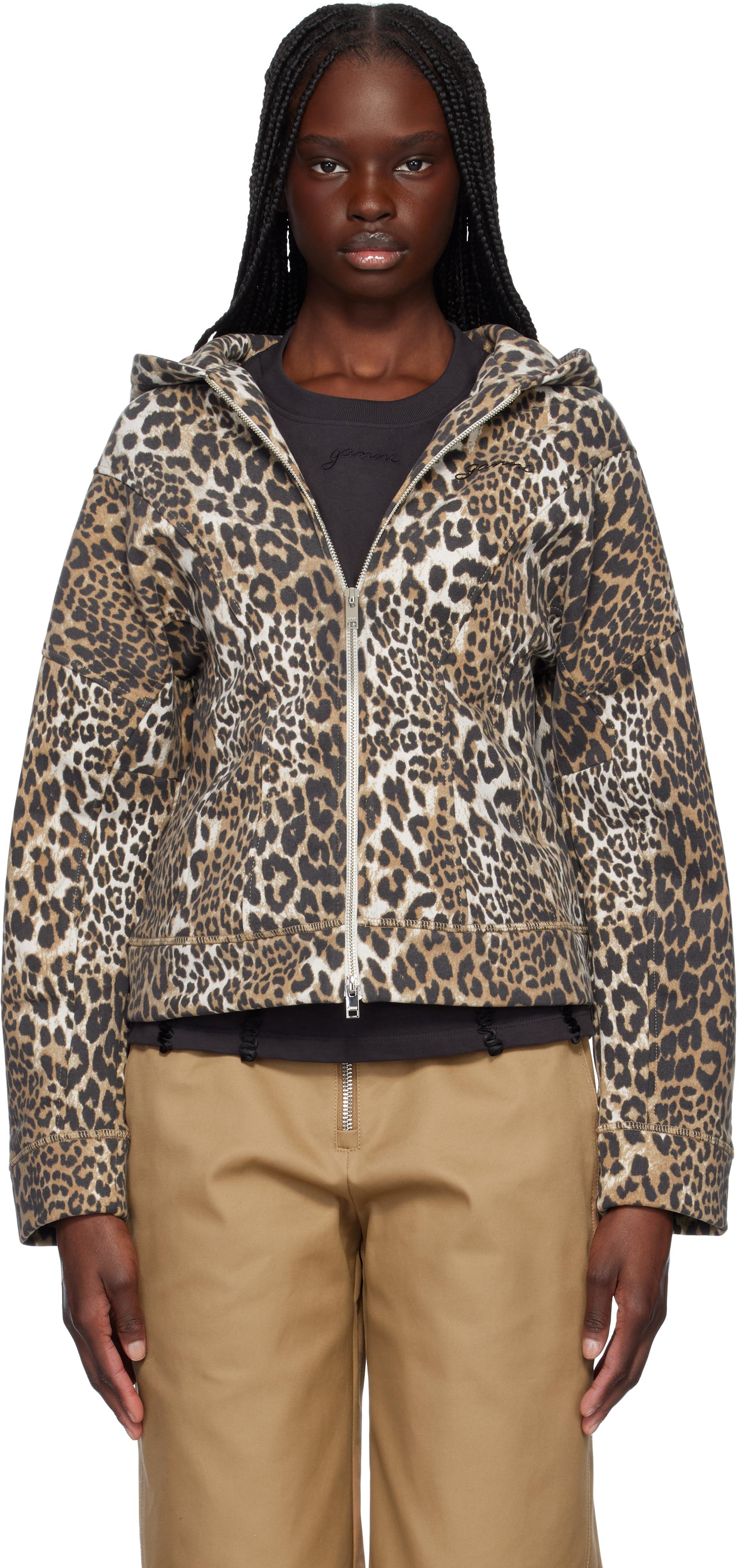 Ganni Heavy Fleece Zip Hoodie in Black | Lyst