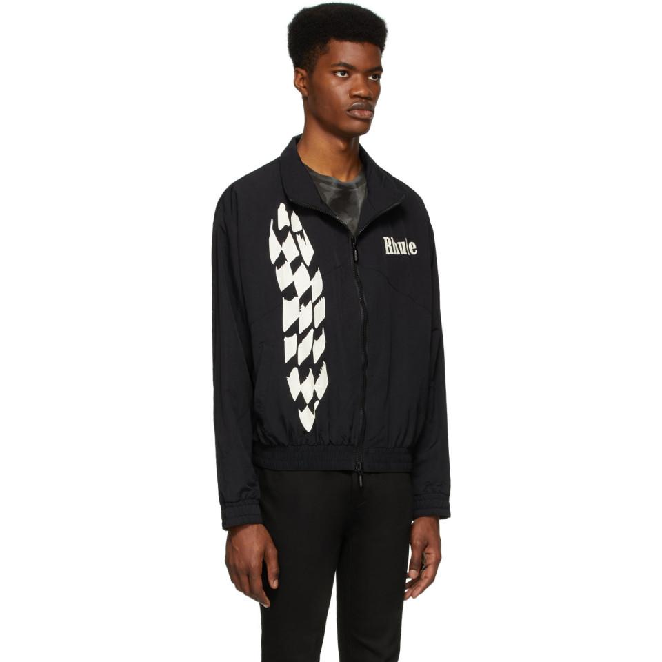 Rhude Synthetic Track Jacket in Black for Men - Save 69% - Lyst