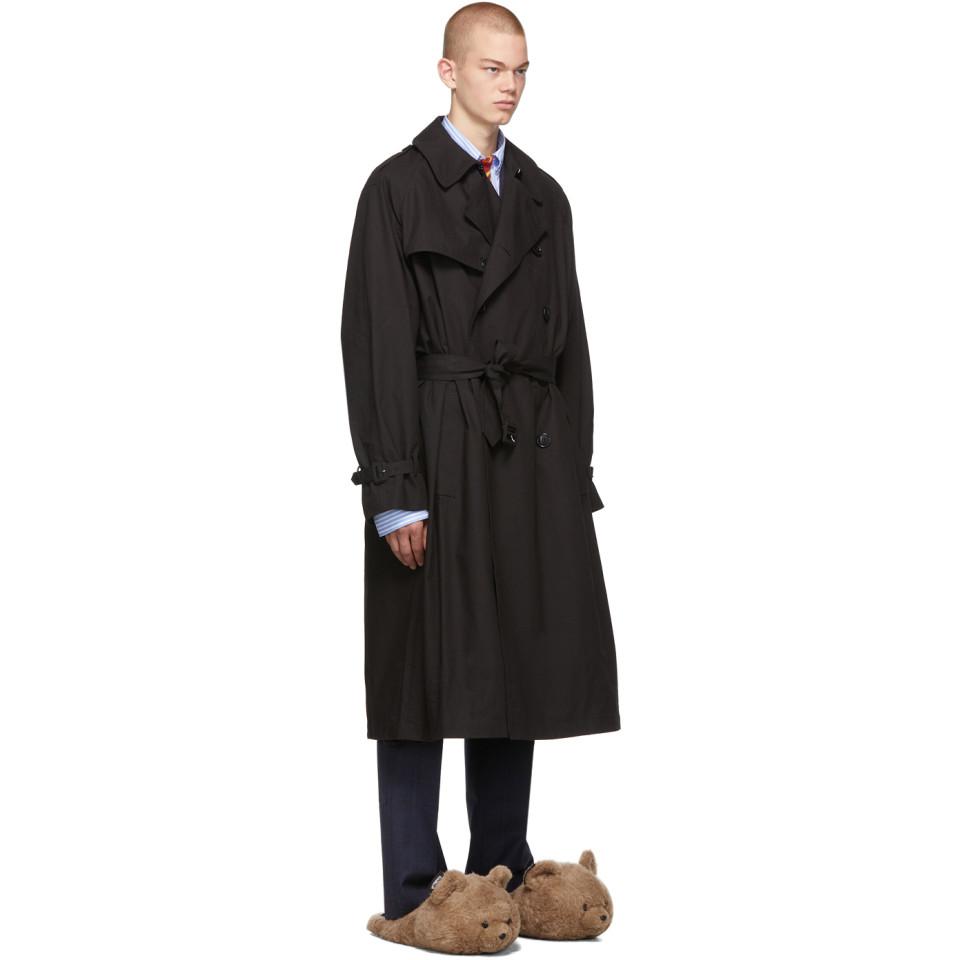 Vetements Cotton Black New Classic Trench Coat for Men - Lyst