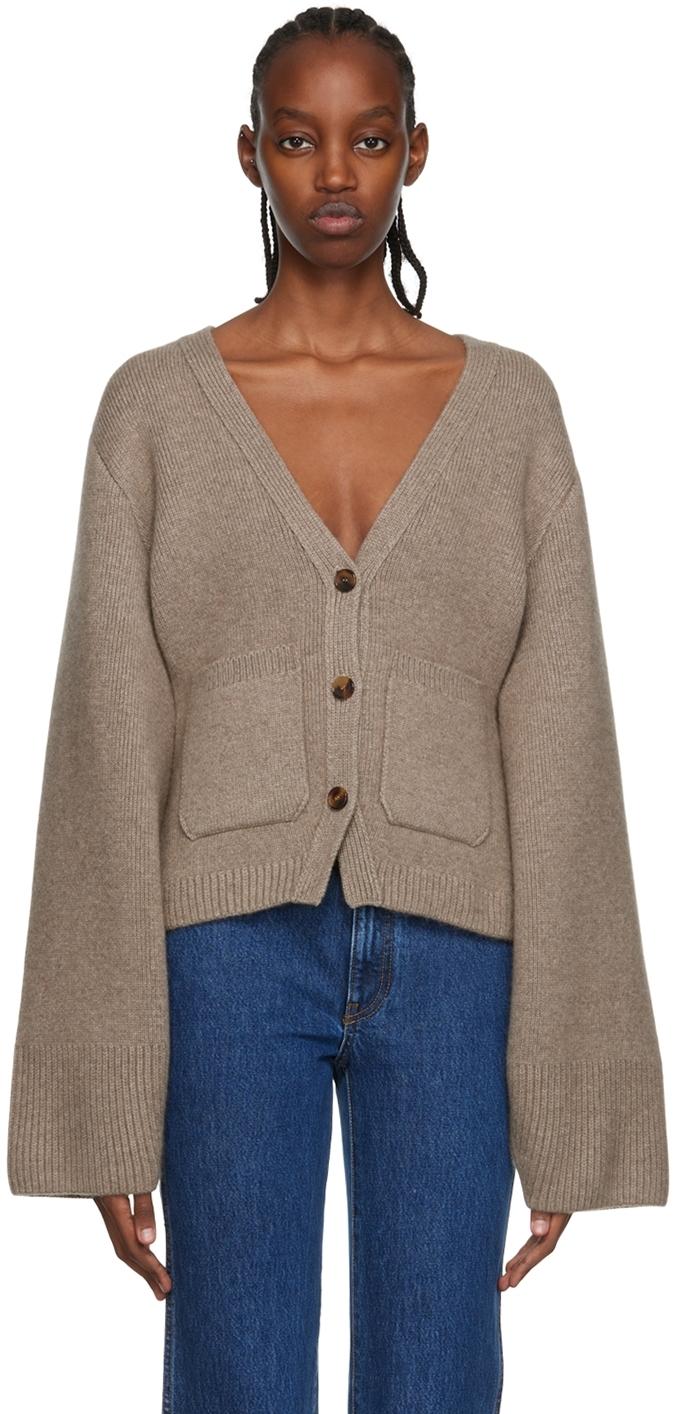 Khaite Taupe 'the Scarlet' Cardigan | Lyst